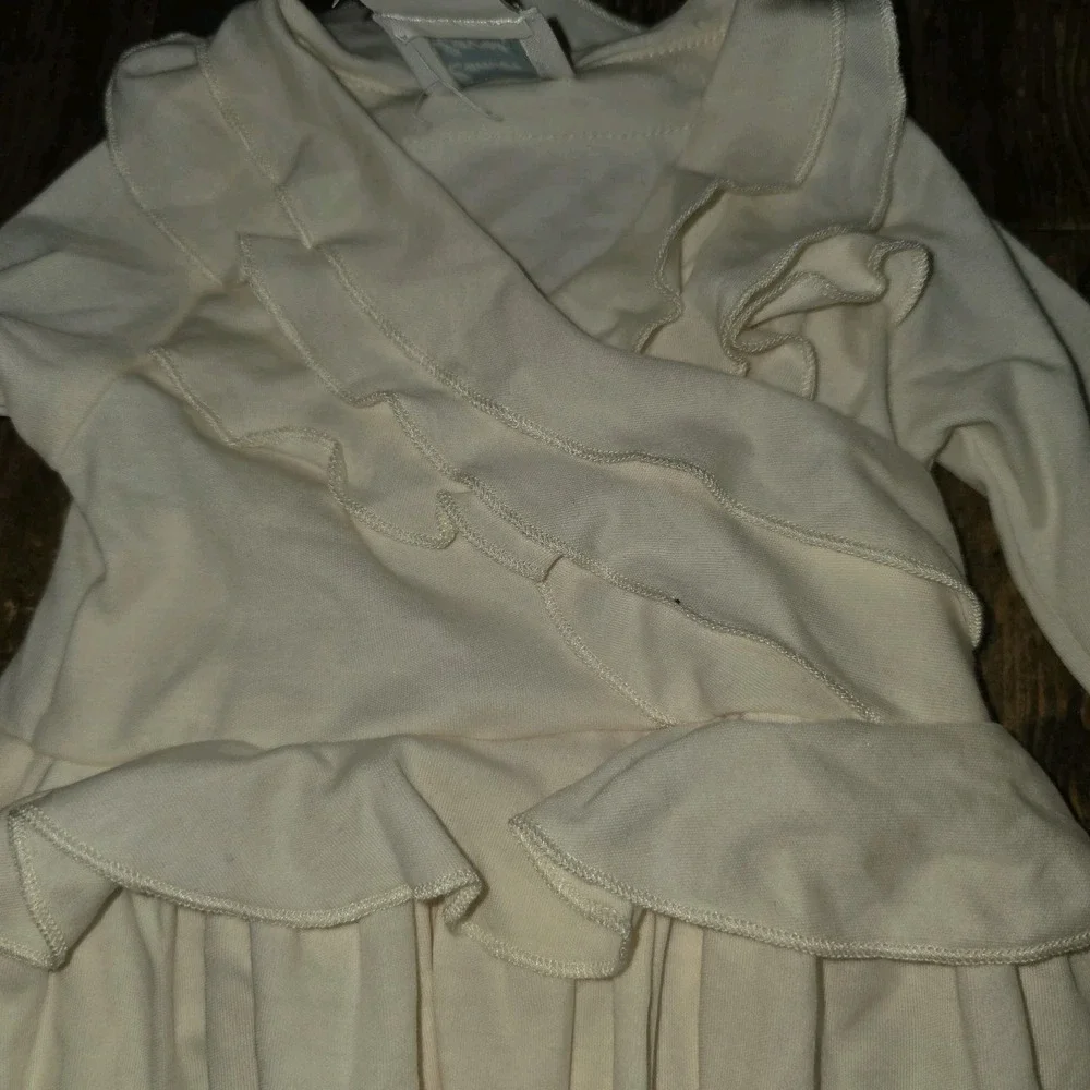 NEW Lemon Loves Layette Gown One-Piece Sz 0-3 Mo Beige Newborn Hospital Outfit